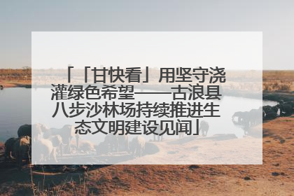 「甘快看」用坚守浇灌绿色希望——古浪县八步沙林场持续推进生态文明建设见闻