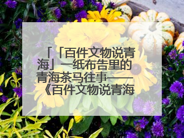 「百件文物说青海」一纸布告里的青海茶马往事——《百件文物说青海》之六十五