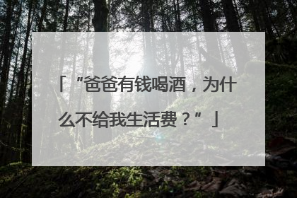 “爸爸有钱喝酒，为什么不给我生活费？”