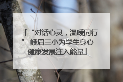 “对话心灵，温暖同行” 峨眉三小为学生身心健康发展注入能量