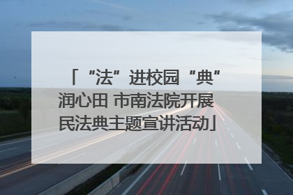 “法”进校园“典”润心田 市南法院开展民法典主题宣讲活动