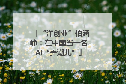 “洋创业”伯涵峥：在中国当一名AI“弄潮儿”