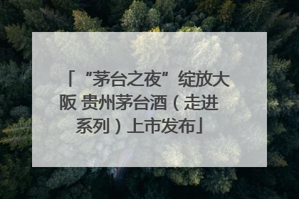 “茅台之夜”绽放大阪 贵州茅台酒（走进系列）上市发布