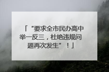 “要求全市民办高中举一反三，杜绝违规问题再次发生”！