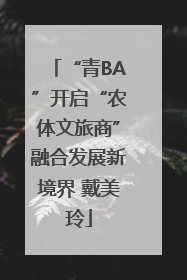 “青BA”开启“农体文旅商”融合发展新境界 戴美玲