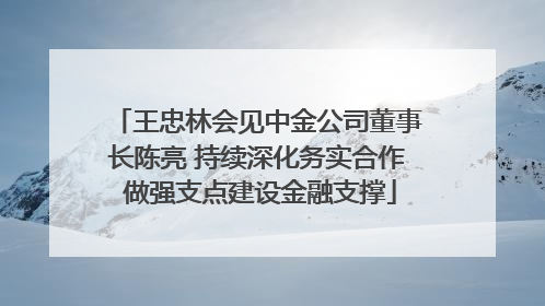 王忠林会见中金公司董事长陈亮 持续深化务实合作 做强支点建设金融支撑