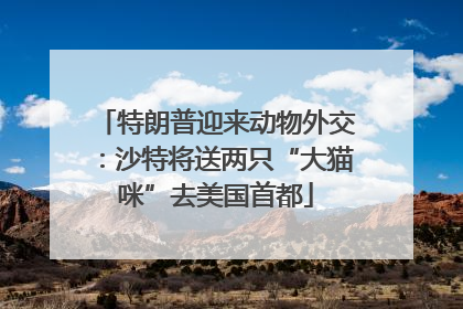 特朗普迎来动物外交：沙特将送两只“大猫咪”去美国首都