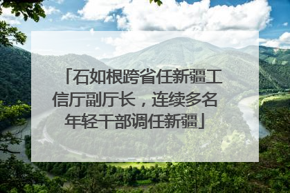 石如根跨省任新疆工信厅副厅长，连续多名年轻干部调任新疆