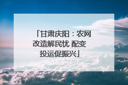 甘肃庆阳：农网改造解民忧 配变投运促振兴