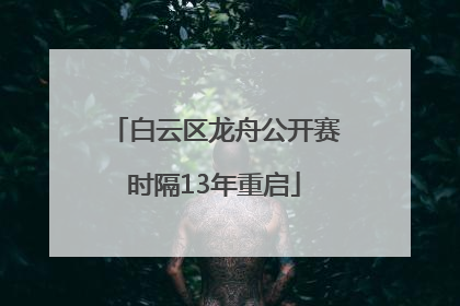 白云区龙舟公开赛时隔13年重启