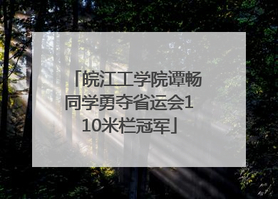 皖江工学院谭畅同学勇夺省运会110米栏冠军