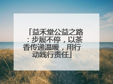 益禾堂公益之路：步履不停，以茶香传递温暖，用行动践行责任