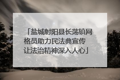 盐城射阳县长荡镇网格员助力民法典宣传 让法治精神深入人心