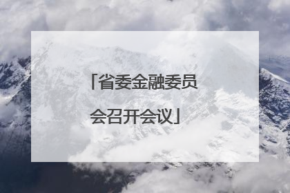 省委金融委员会召开会议