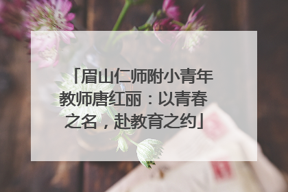 眉山仁师附小青年教师唐红丽：以青春之名，赴教育之约