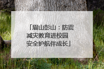 眉山彭山：防震减灾教育进校园 安全护航伴成长