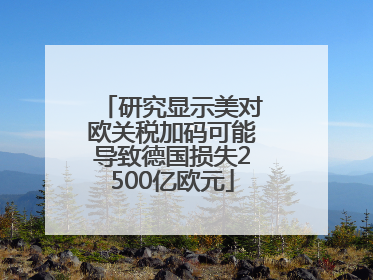 研究显示美对欧关税加码可能导致德国损失2500亿欧元