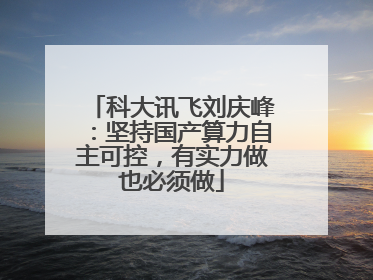 科大讯飞刘庆峰：坚持国产算力自主可控，有实力做也必须做