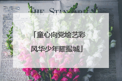 童心向党绘艺彩 风华少年耀撮城