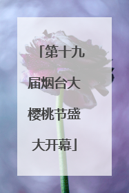第十九届烟台大樱桃节盛大开幕