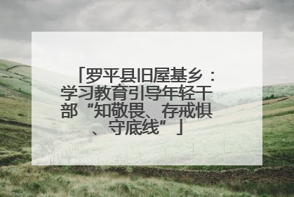 罗平县旧屋基乡：学习教育引导年轻干部“知敬畏、存戒惧、守底线”