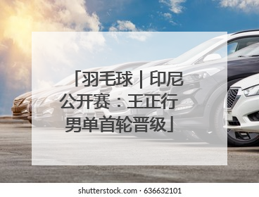 羽毛球｜印尼公开赛：王正行男单首轮晋级