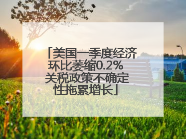 美国一季度经济环比萎缩0.2% 关税政策不确定性拖累增长