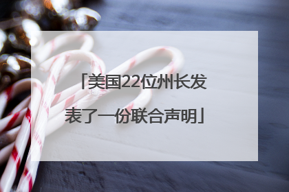 美国22位州长发表了一份联合声明