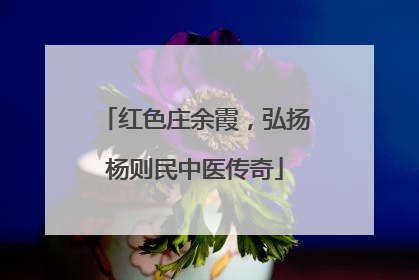 红色庄余霞，弘扬杨则民中医传奇