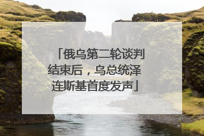 俄乌第二轮谈判结束后，乌总统泽连斯基首度发声