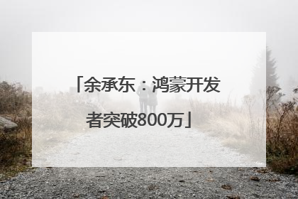 余承东：鸿蒙开发者突破800万