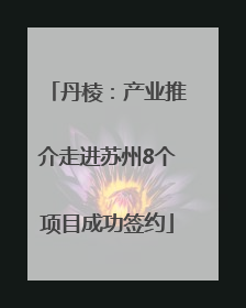 丹棱：产业推介走进苏州8个项目成功签约