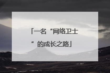 一名“网络卫士”的成长之路