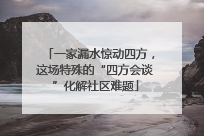 一家漏水惊动四方，这场特殊的“四方会谈”化解社区难题