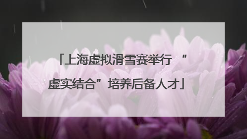 上海虚拟滑雪赛举行 “虚实结合”培养后备人才