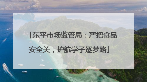 东平市场监管局：严把食品安全关，护航学子逐梦路