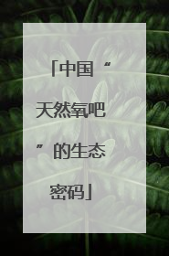 中国“天然氧吧”的生态密码