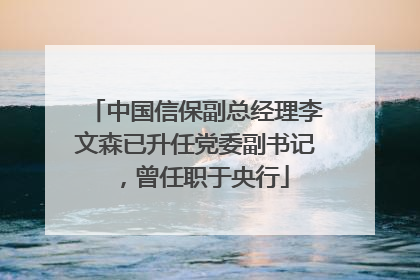 中国信保副总经理李文森已升任党委副书记，曾任职于央行