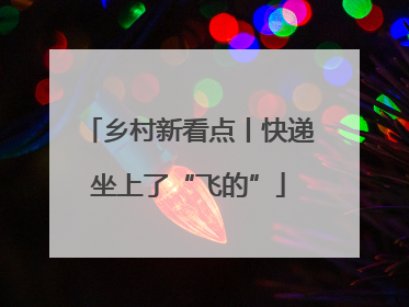 乡村新看点丨快递坐上了“飞的”