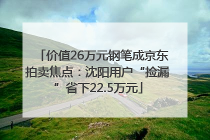 价值26万元钢笔成京东拍卖焦点：沈阳用户“捡漏”省下22.5万元