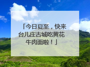 今日夏至，快来台儿庄古城吃黄花牛肉面啦！
