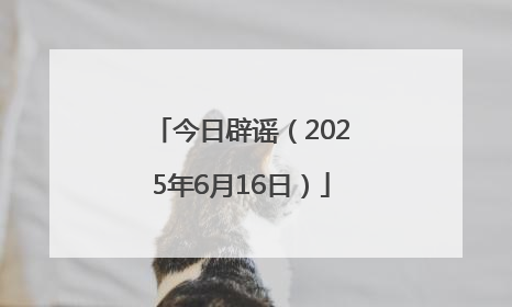 今日辟谣（2025年6月16日）