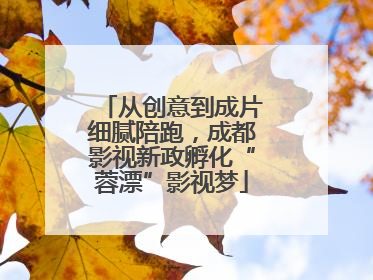 从创意到成片细腻陪跑，成都影视新政孵化“蓉漂”影视梦