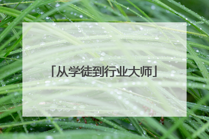 从学徒到行业大师