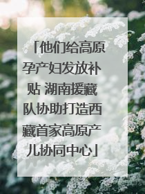 他们给高原孕产妇发放补贴 湖南援藏队协助打造西藏首家高原产儿协同中心