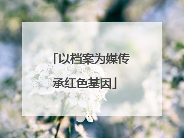 以档案为媒传承红色基因