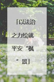 以法治之力绘就平安“枫”景