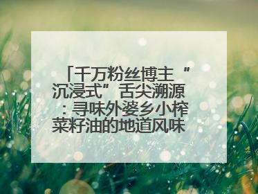 千万粉丝博主“沉浸式”舌尖溯源：寻味外婆乡小榨菜籽油的地道风味与安全