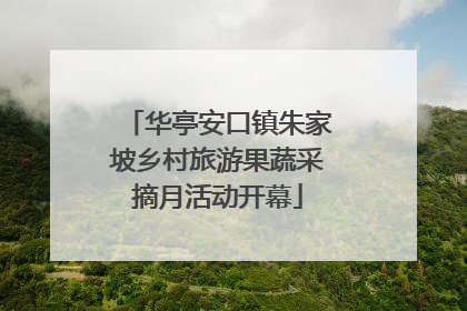 华亭安口镇朱家坡乡村旅游果蔬采摘月活动开幕