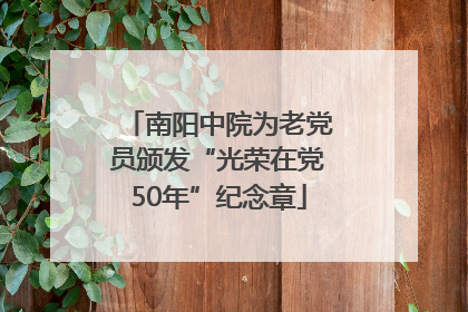 南阳中院为老党员颁发“光荣在党50年”纪念章